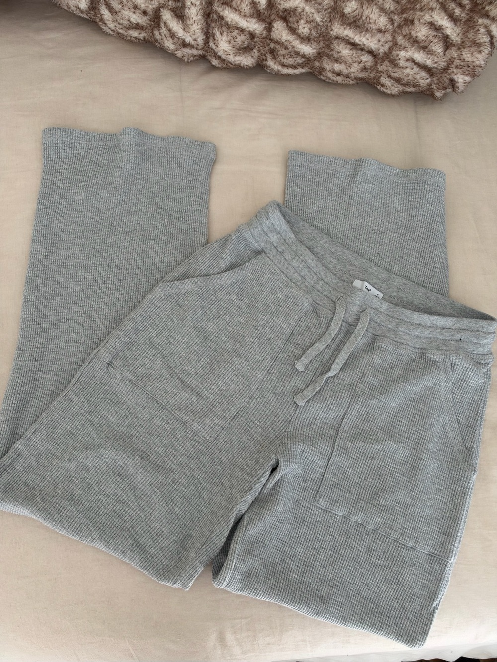 TNA waffle straight leg lounge pants
